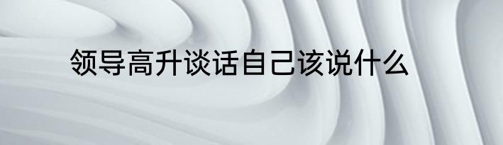 领导高升谈话自己该说什么