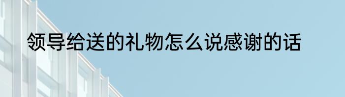 领导给送的礼物怎么说感谢的话
