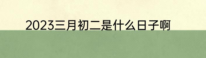 2023三月初二是什么日子啊