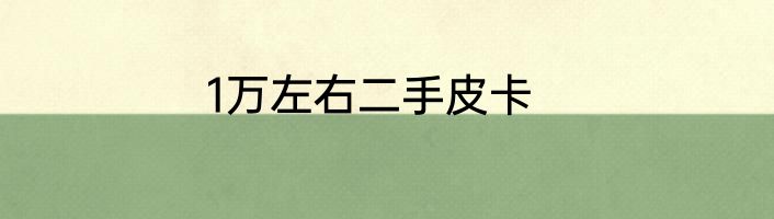 1万左右二手皮卡