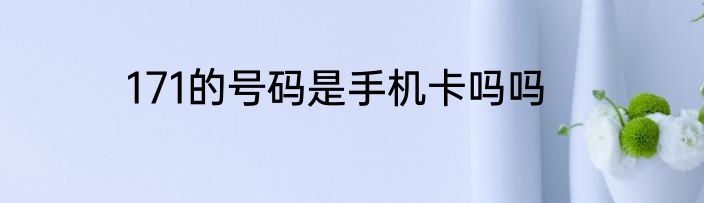 171的号码是手机卡吗吗