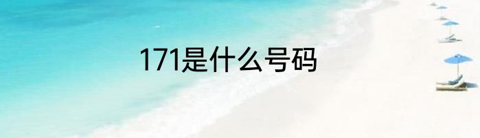 171是什么号码
