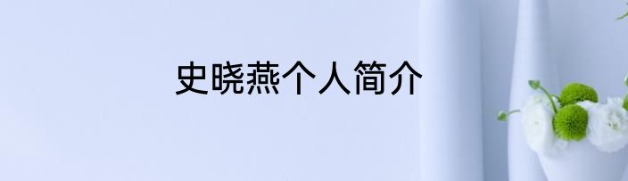 史晓燕个人简介