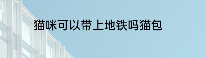 猫咪可以带上地铁吗猫包