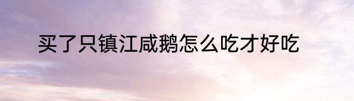 买了只镇江咸鹅怎么吃才好吃