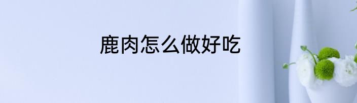 鹿肉怎么做好吃