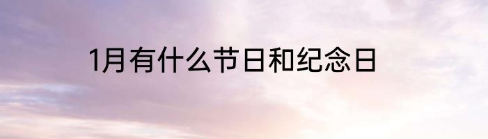 1月有什么节日和纪念日