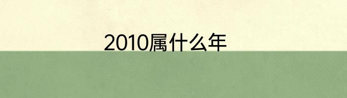 2010属什么年