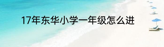 17年东华小学一年级怎么进