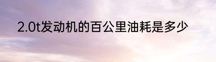 2.0t发动机的百公里油耗是多少
