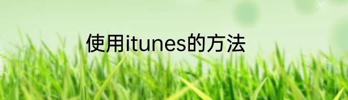 使用itunes的方法