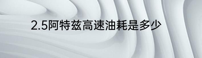 2.5阿特兹高速油耗是多少