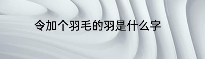 令加个羽毛的羽是什么字