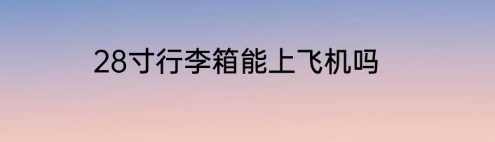 28寸行李箱能上飞机吗