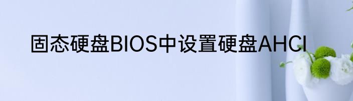 固态硬盘BIOS中设置硬盘AHCI