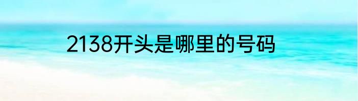 2138开头是哪里的号码