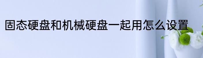 固态硬盘和机械硬盘一起用怎么设置