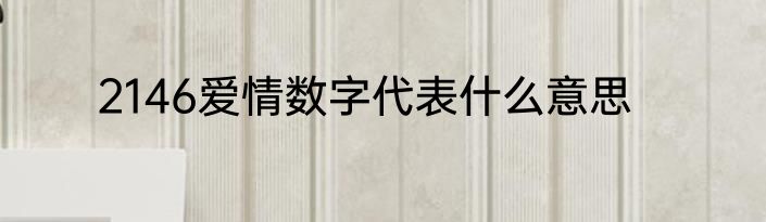 2146爱情数字代表什么意思
