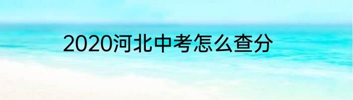 2020河北中考怎么查分