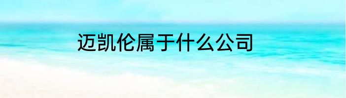 迈凯伦属于什么公司