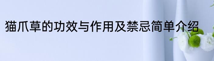 猫爪草的功效与作用及禁忌简单介绍
