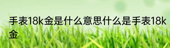 手表18k金是什么意思什么是手表18k金