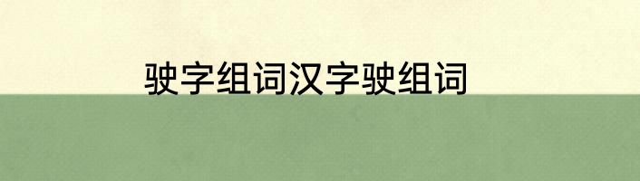 驶字组词汉字驶组词
