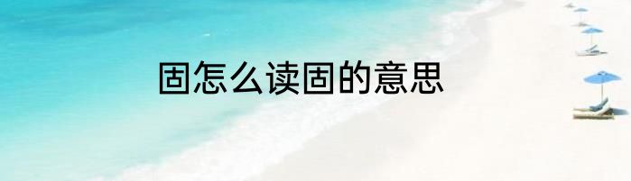 固怎么读固的意思