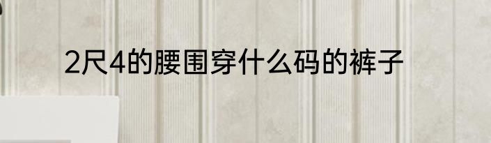 2尺4的腰围穿什么码的裤子