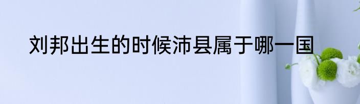 刘邦出生的时候沛县属于哪一国
