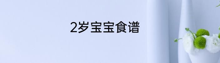 2岁宝宝食谱
