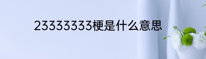 23333333梗是什么意思