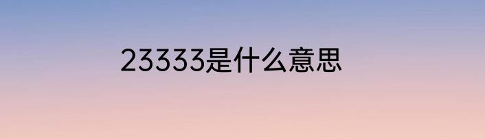 23333是什么意思