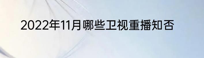 2022年11月哪些卫视重播知否