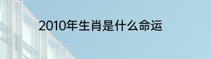 2010年生肖是什么命运
