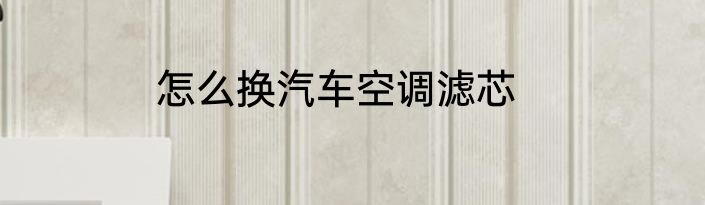 怎么换汽车空调滤芯