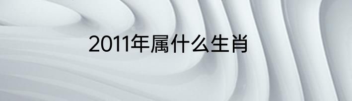 2011年属什么生肖