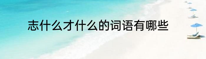 志什么才什么的词语有哪些