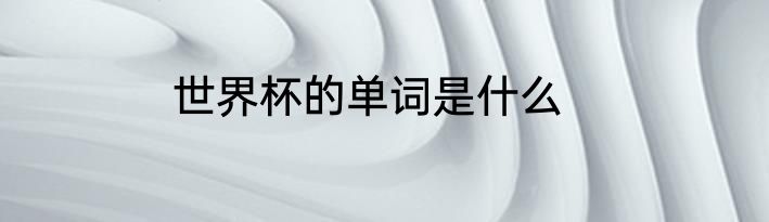 世界杯的单词是什么