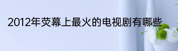 2012年荧幕上最火的电视剧有哪些