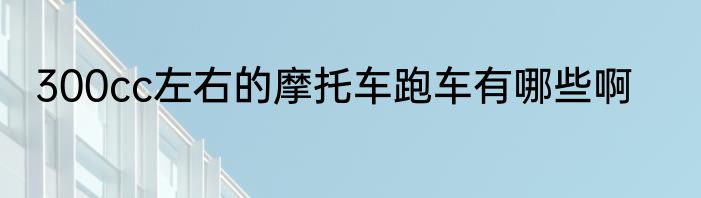 300cc左右的摩托车跑车有哪些啊