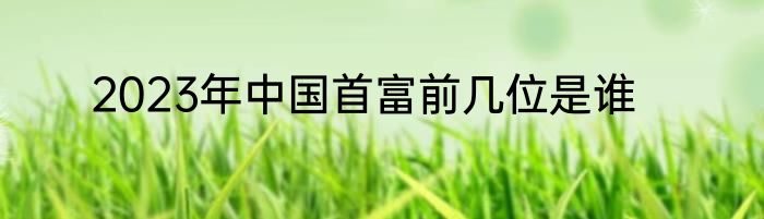 2023年中国首富前几位是谁