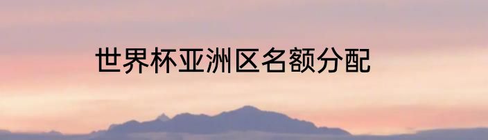 世界杯亚洲区名额分配