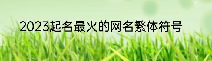 2023起名最火的网名繁体符号