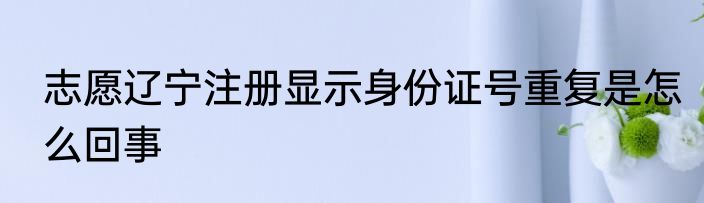 志愿辽宁注册显示身份证号重复是怎么回事