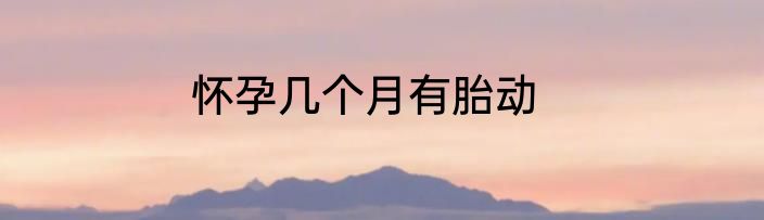 怀孕几个月有胎动
