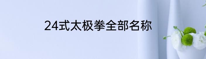 24式太极拳全部名称