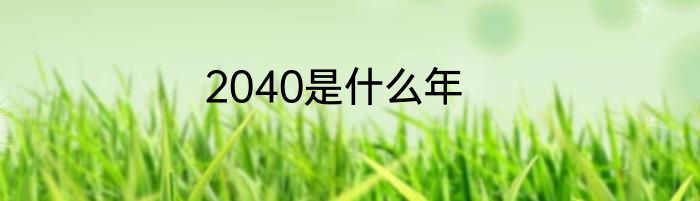 2040是什么年