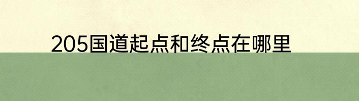 205国道起点和终点在哪里