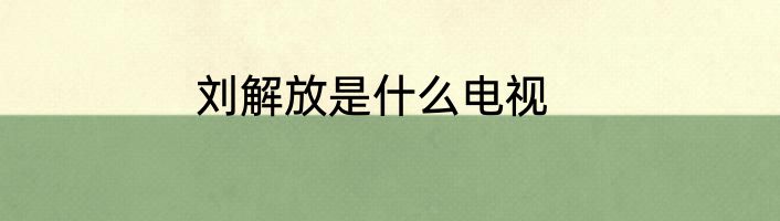 刘解放是什么电视